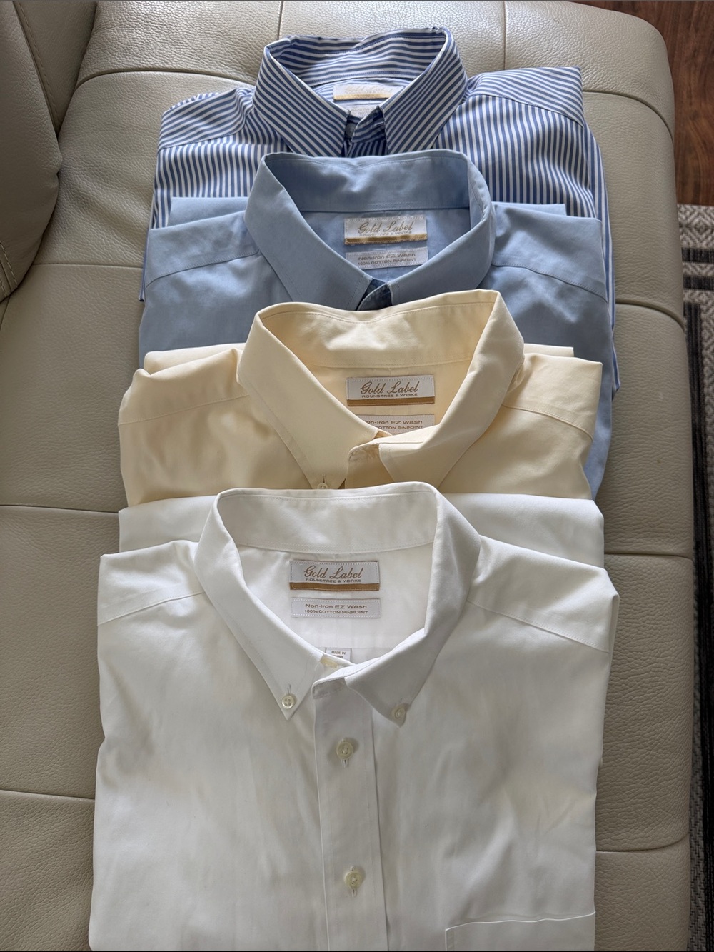 Gold Label Roundtree & Yorke Men’s Button-Down Shirt - multiple colors.